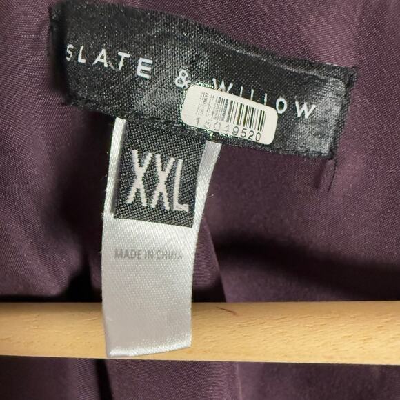 Slate & Willow Purple Floral Print Tiered Midi Wrap Dress Size XXL - Picture 14 of 14